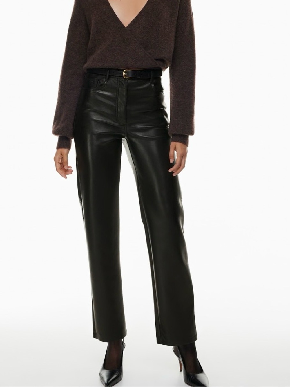 Wilfred The Melina Pants High-Waist Vegan Leather Black Size 12
